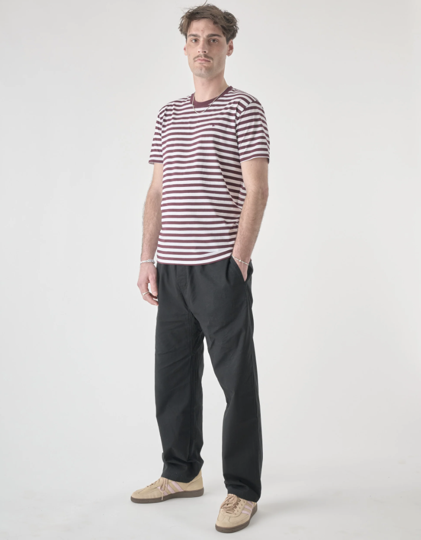 Cleptomanicx Ligull Winetasting Stripe Tee T-Shirt Herren gestreift